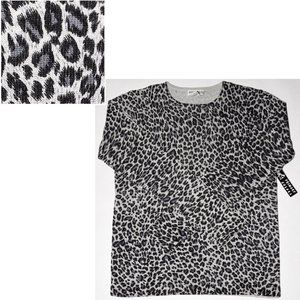 NWT Leopard Print Silk/Lambswool Sweater